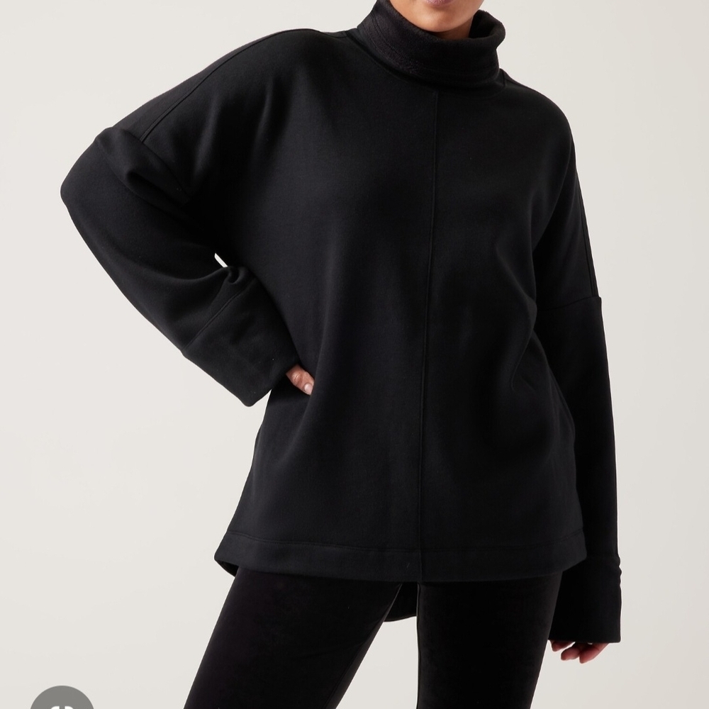 Athleta Sz S Cozy Karma Funnel Neck Inside Warm And Fuzzy Oversize Sweatshirt